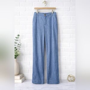 Gianni Bini Light Blue Wide Leg Jeans Linen Esque Wide Leg Boot Cut Flare 2